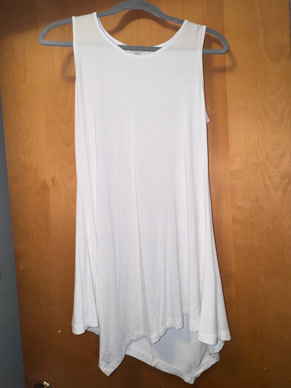 Casual White Sleeveless Swing Tank Dress